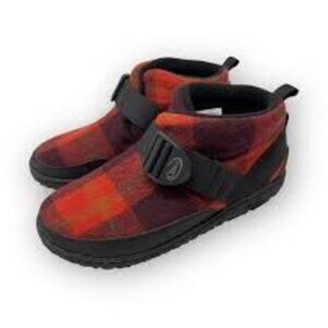 Chaco Ramble Red Buffalo Plaid Pull On Wool Blend Slippers Shoes Size 8.5
